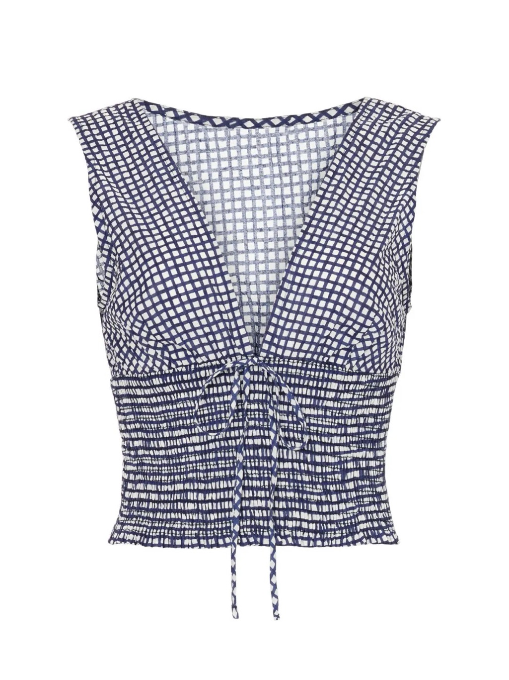 Ciao Lucia Navy And White Printed V-Neck Sleeveless Crop Top — image 8 of 8